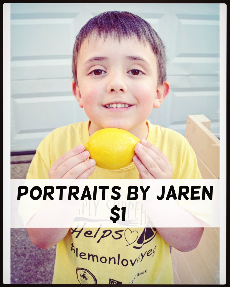 Jaren will be out in front of Andy's IGA August 26, 2018 from 10am-5pm drawing one of a kind self portraits 😍 Proceeds raised during this day will be going to the #StolleryChildrenshospital #lemonloveyeg #lemonadestandday #simplysupperyeg #simplysupper #stollerychildrenshospital