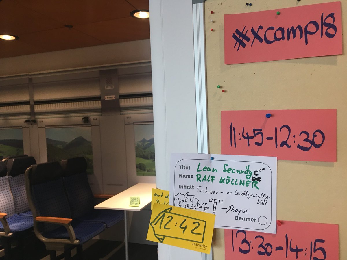 Ihr findet den Joker Raum hier. Ich freue mich auf eine kleine &amp; feine #LeanSecurity session mit euch um 12:42
@dbsystel #XCamp18