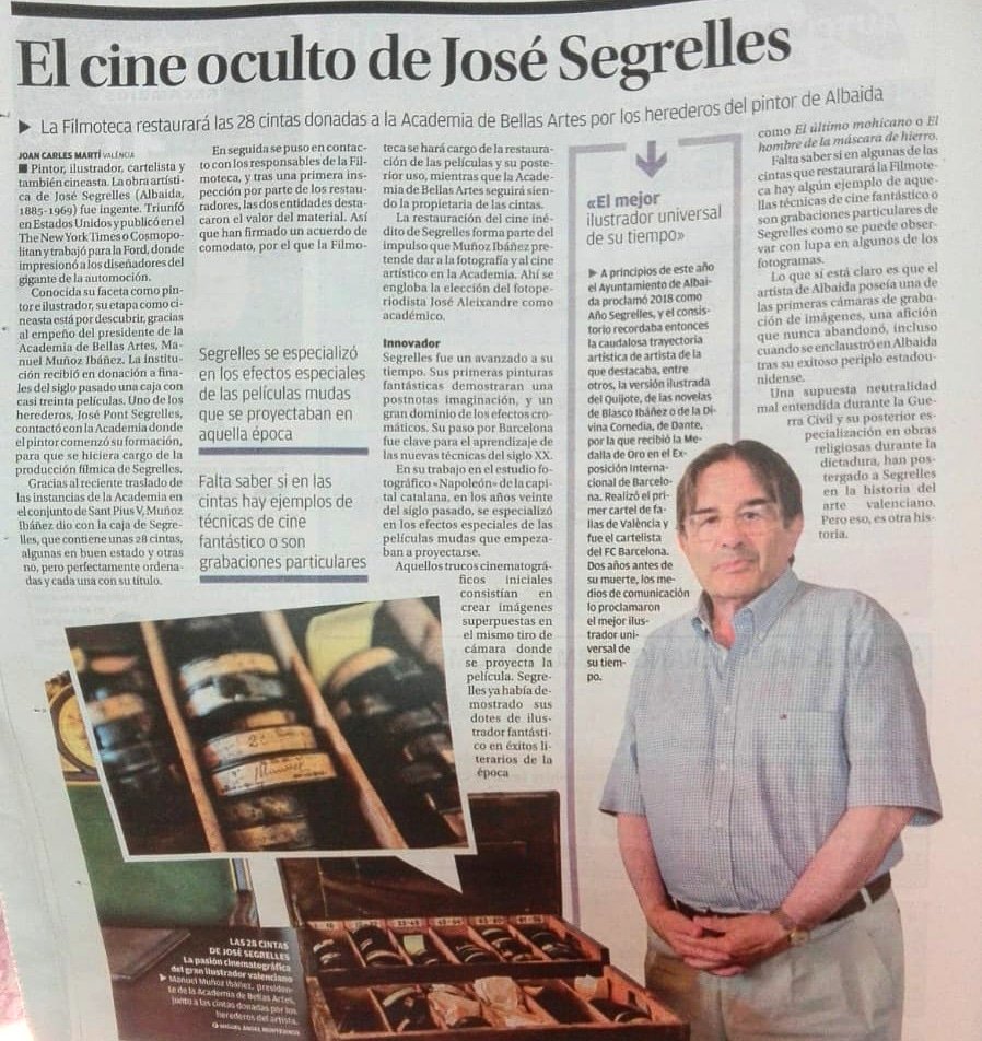 El nostre Segrelles continua sorprenent-nos, segur que molt prompte descobrirem una nova faceta d'aquest genial artista. Hui al Levante. #albaida