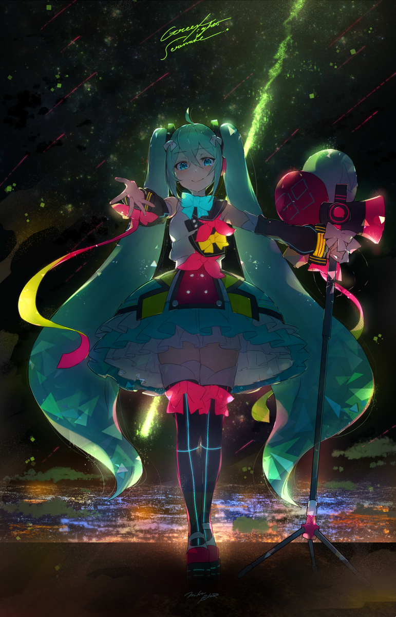 Mika Pikazo マジカルミライ18 始まりました 今まで歩いて来た十年 そして走り出す一年目 振り返ると遠く手を振ってくれるキミも この先のどこかで出会えるキミも どうぞ よろしくお願いします マジカルミライ 初音ミク
