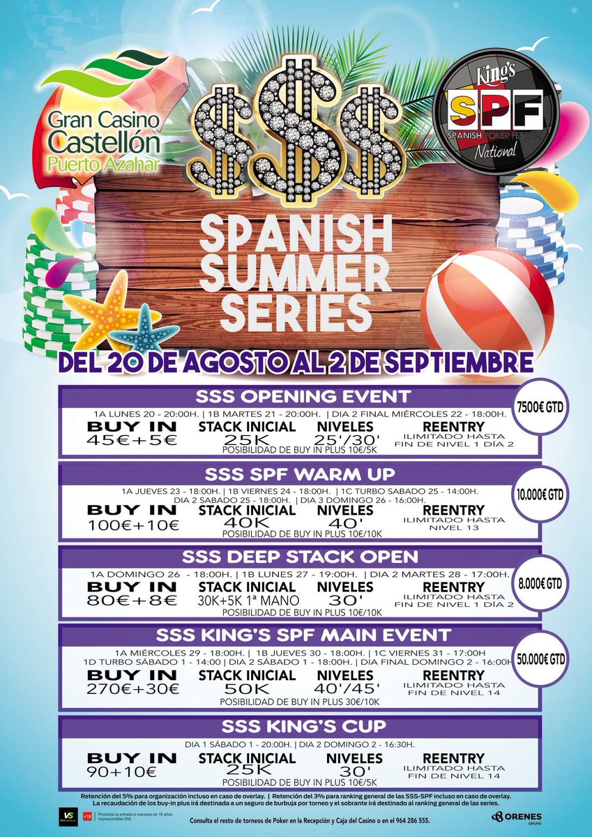 SSSPoker's tweet photo. Hoy a las 14:00h. seguimos con el @SPFpoker @CasinoCastellon en el Día 1C #SSSWarmUp y a las 18:00 con el Día 2 😜🙌 https://t.co/FJ7tESzhAO