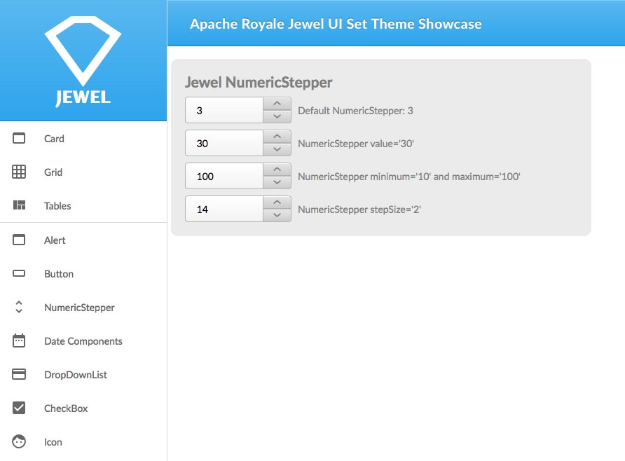 ApacheRoyale's tweet image. #ApacheRoyale #Jewel #NumericStepper is now finished and uploaded to develop. You can check examples in #JewelExample demo app here: bit.ly/2NgpJBQ. #html #html5 #js #javascript #css #as3 #mxml #apacheflex #developer #code #ux #ui #design #sdk #framework