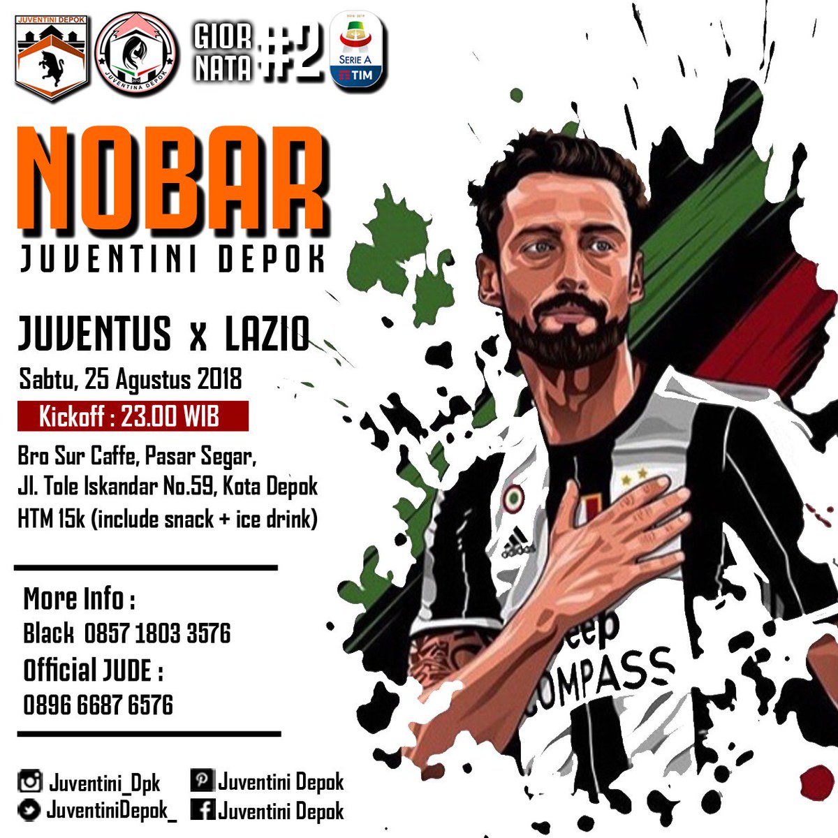 Gw_Dennz1897's tweet photo. JANGAN LUPA JUVENTINI....malam nanti kuy dan ramaikan nobar #gio2 saksikan dybala cs beraksi...dan bsk nya dukung team futsal jude buat juara...fino alla fine forza juve forza jude... https://t.co/ZSf9XGCB6l