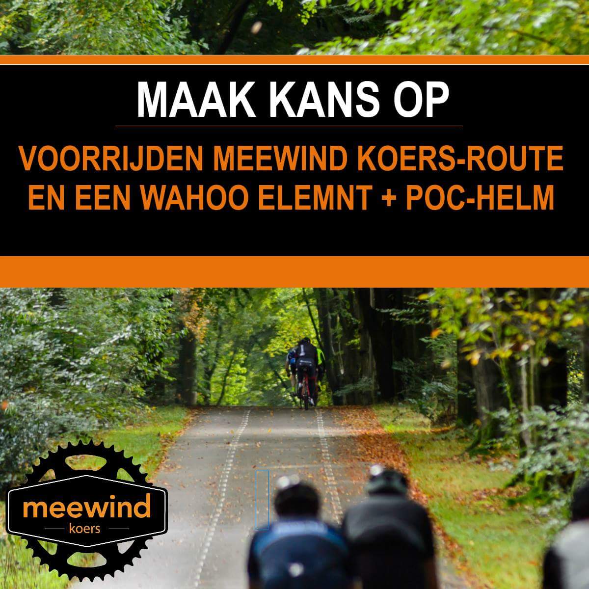 🥇DOE MEE EN WIN! 

Wil jij de prachtige route van 70 km voorrijden én een <a href="/wahoofitness/">Wahoo</a> Elemnt Bolt en @POCSports-helm winnen? Dat kan!
Schrijf je vóór 31 augustus in voor #MeewindKoers en maak de slagzin af:
meewindkoers.nl/voorrijdactie

📅Woensdag 05-09
🕛12-17u
📍<a href="/Mechanieker_Amf/">De Mechanieker</a>