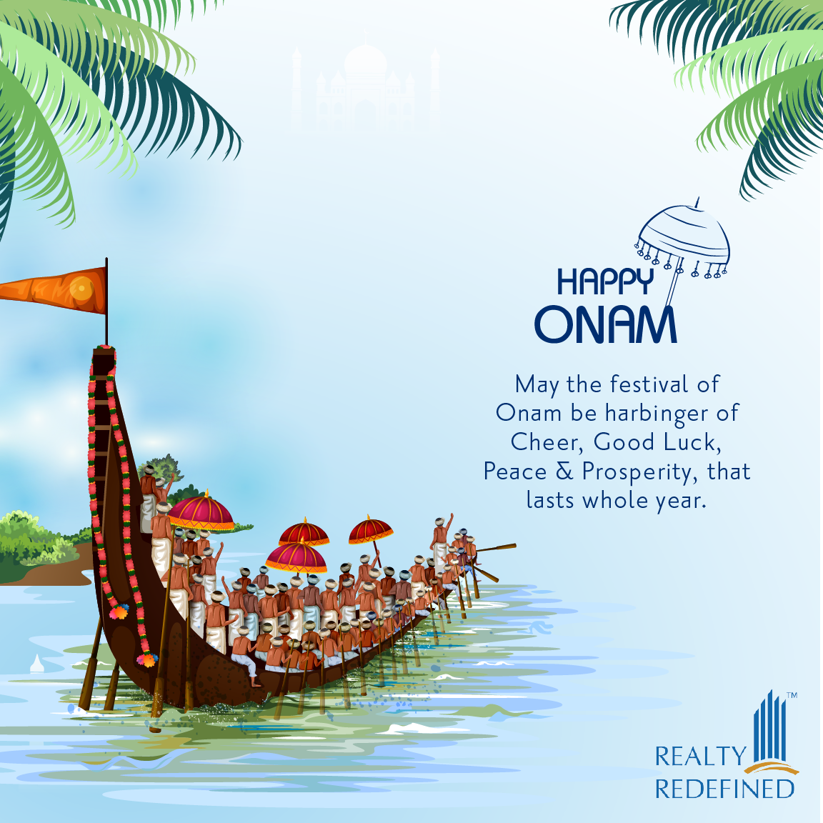 RealtyRedefine's tweet photo. We celebrate Onam to commonorate a glorious  past. All of us yearn for a time like that of King Mahabali, a time when prosperity, jou and love blended. May your life have lots of happiness like pookalam with lot of flowers!! 

#RealtyRedefined wishes you a very happy #Onam! https://t.co/K8jAlYuZMi