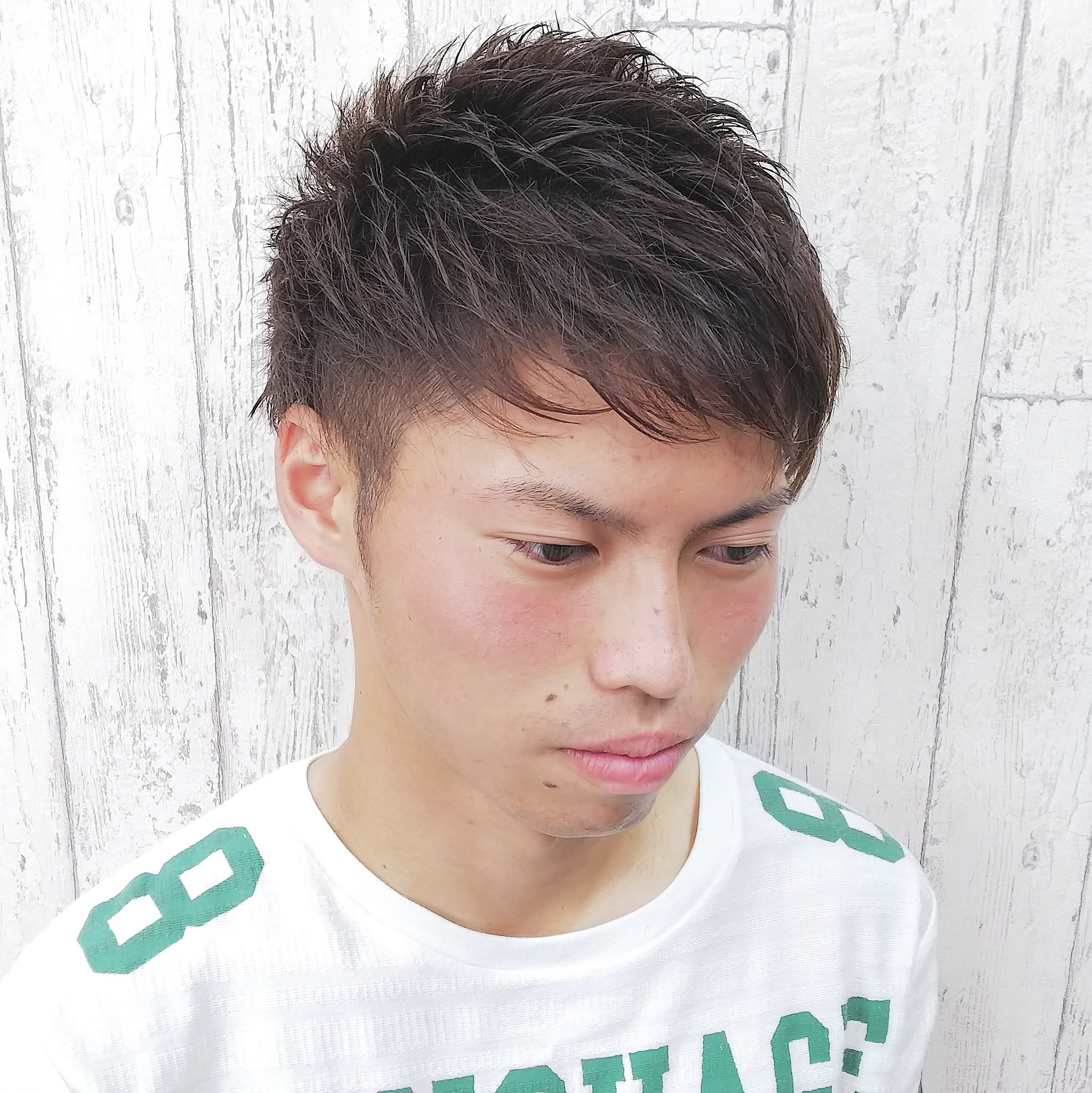 井上 栄治 メンズショートスタイル カラーはダークアッシュで染めてから1ヶ月経過 ｰ 色が抜けてもいい感じです ｰ メンズが得意な美容室 栃木県 宇都宮市 清原台 ゆいの杜 芳賀 宇都宮美容室 清原台美容室 ゆいの杜美容室 Studiok