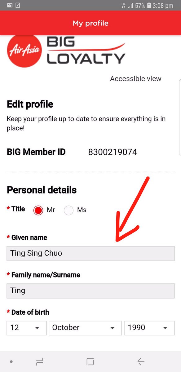 stella_na's tweet photo. @AirAsiaSupport hi why I can't edit my airasia membership profile name? Please help https://t.co/3rOYUi6uuE