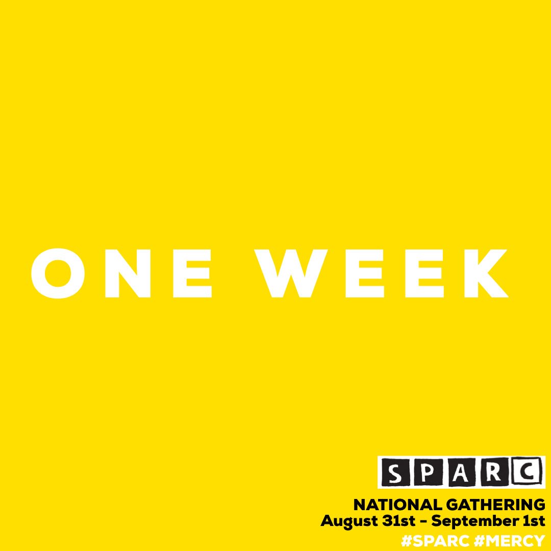 SPARC_AUS's tweet photo. One week to go until the SPARC National Gathering! Starts next Friday night. Get your tickets!

https://t.co/HTuW8QO4tG

#sparc18 #mercy https://t.co/JVSYuxe20k