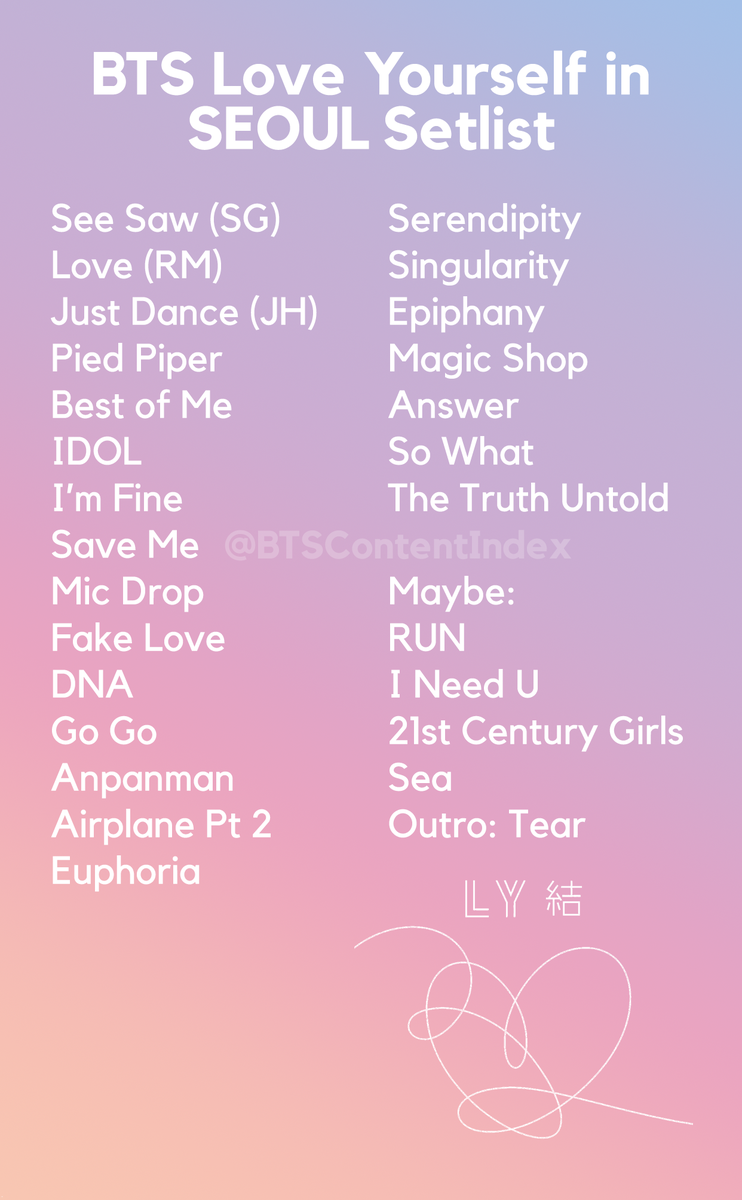 JungoosDay1's tweet photo. @BTS_twt This set-list looks amazing. Now how much do I have to slip y'all to throw in a little Baepsae....
#StreamEpiphanyMV https://t.co/mWBFx27lwm