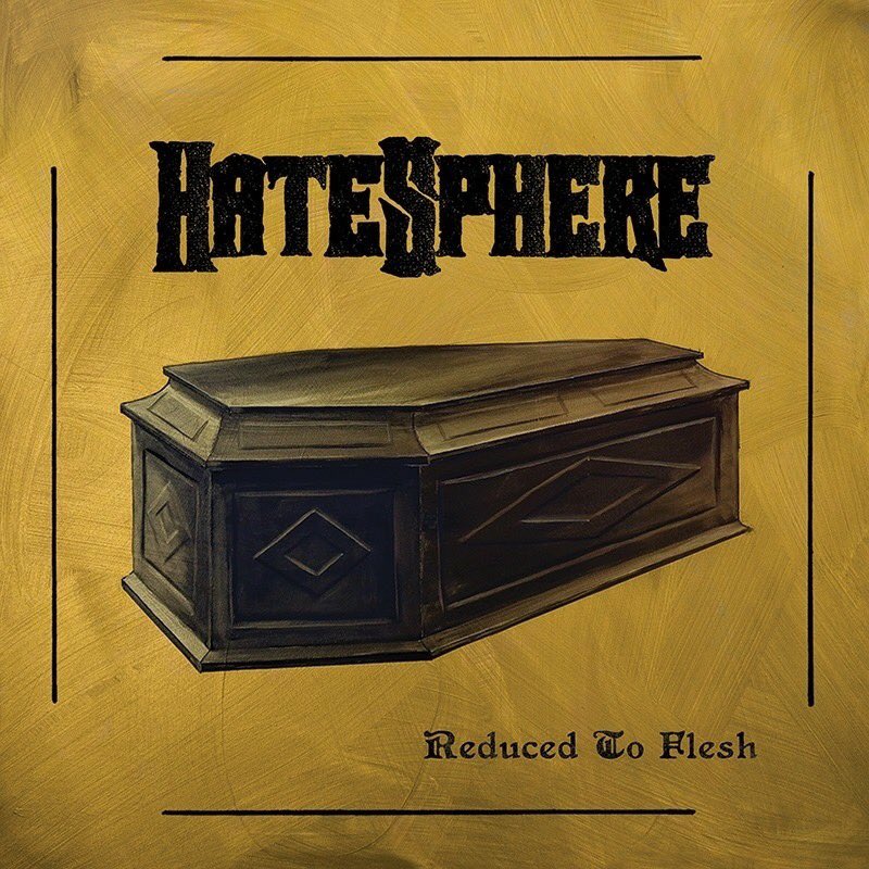 HateSphere's tweet photo. COVER ARTWORK AND TITLE for our upcoming 10th release revealed #hatesphere #newalbum #reducedtoflesh #scarletrecords #handpainted #hs2018 @ScarletRecords #danish #thrash #metal https://t.co/ApzcfU868K