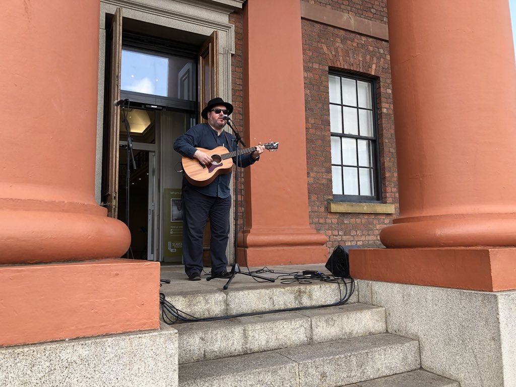 Filling in while we wait for Duo Guitar is co-host @stuarttodduk at <a href="/theAlbertDock/">Royal Albert Dock Liverpool</a> for <a href="/FolkOnTheDock/">Folk On The Dock</a> #Folkonthedock