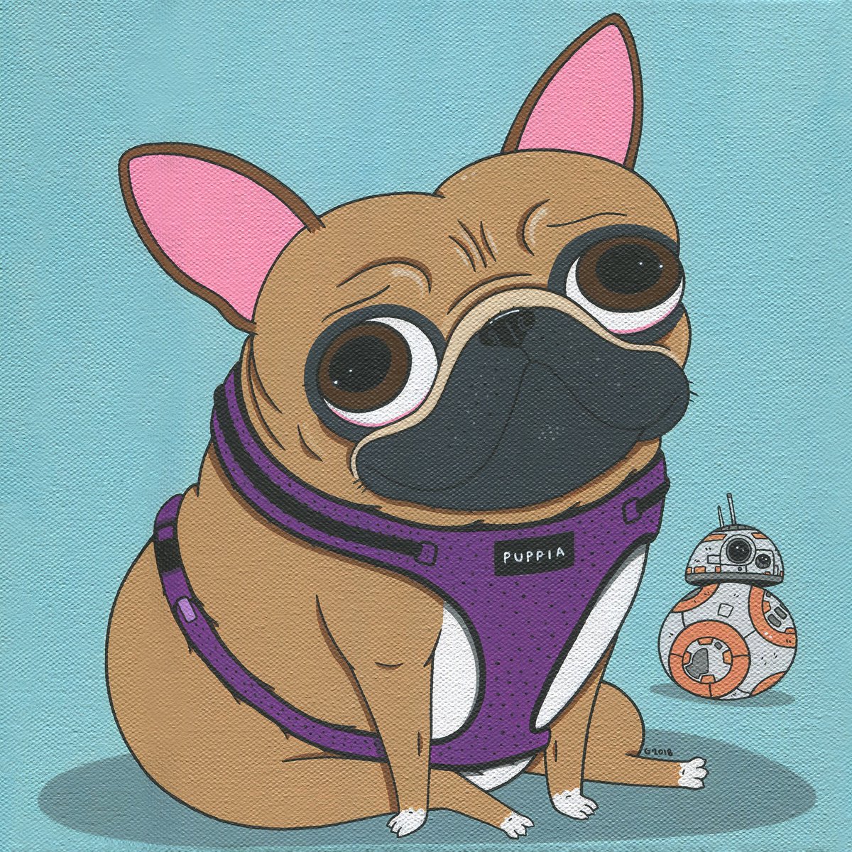 BiBi the Frenchie! She’s named after BB-8 from Star Wars. Thanks Michelle! #starwars #bb8 #paint #acylicpainting #frenchbulldog #cute #affordableart #kawaii #handpainted #pets #frenchbulldoglovers #dogsofinstagram #thegrossuncle