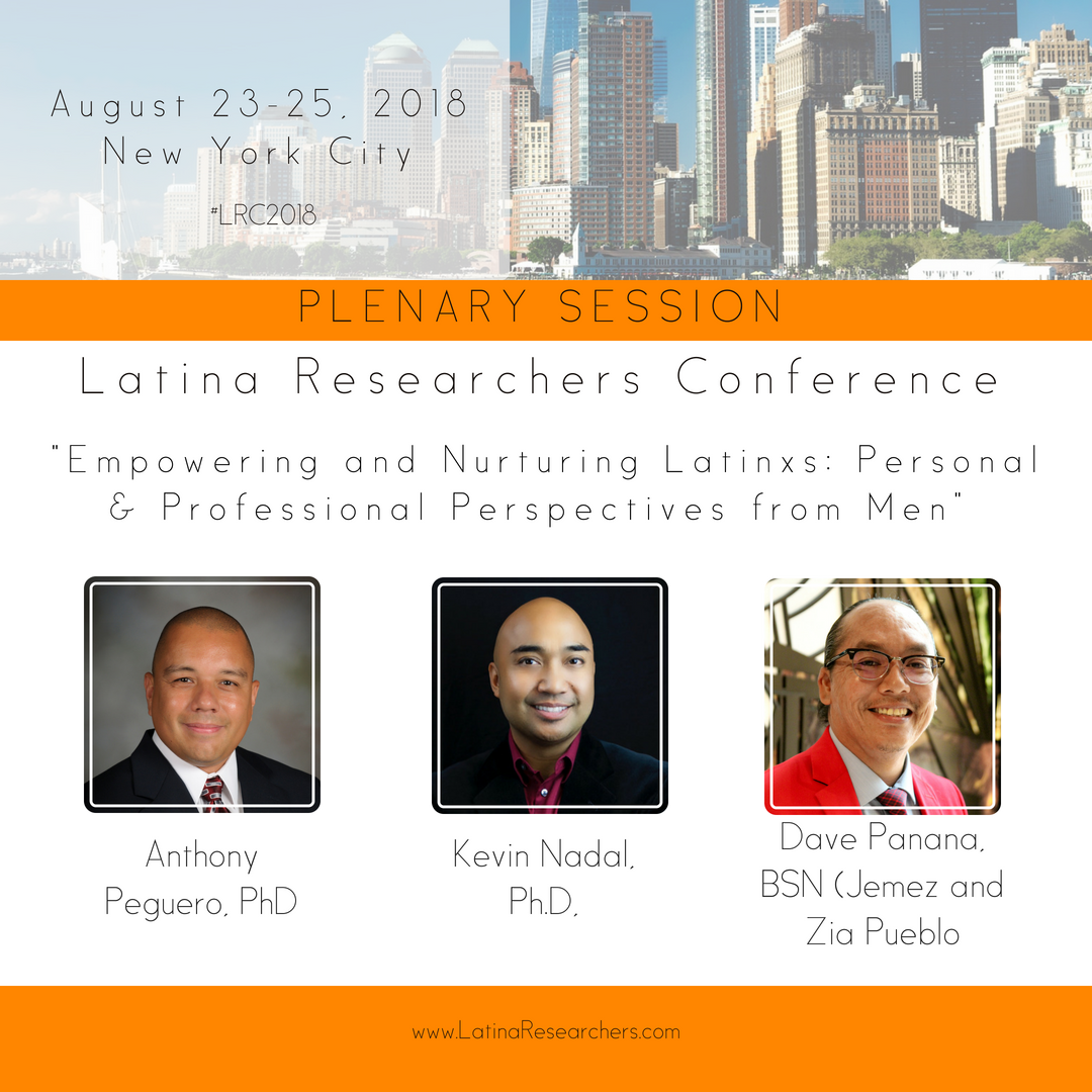 We are honored to feature allies and champions for Latinx and underrepresented racial/ethnic communities in leadership and in academia. Plenary NOW with Dr. Anthony Peguero, Dr. Kevin Nadal and Mr. Dave Panana! 
#LRC2018
