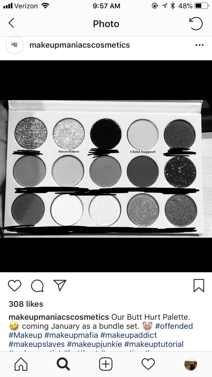 thisisableism's tweet photo. With a brand that has the word “maniac” in it, I can’t even imagine how ableist this makeup palette is going to be https://t.co/E7ApNgdIzL