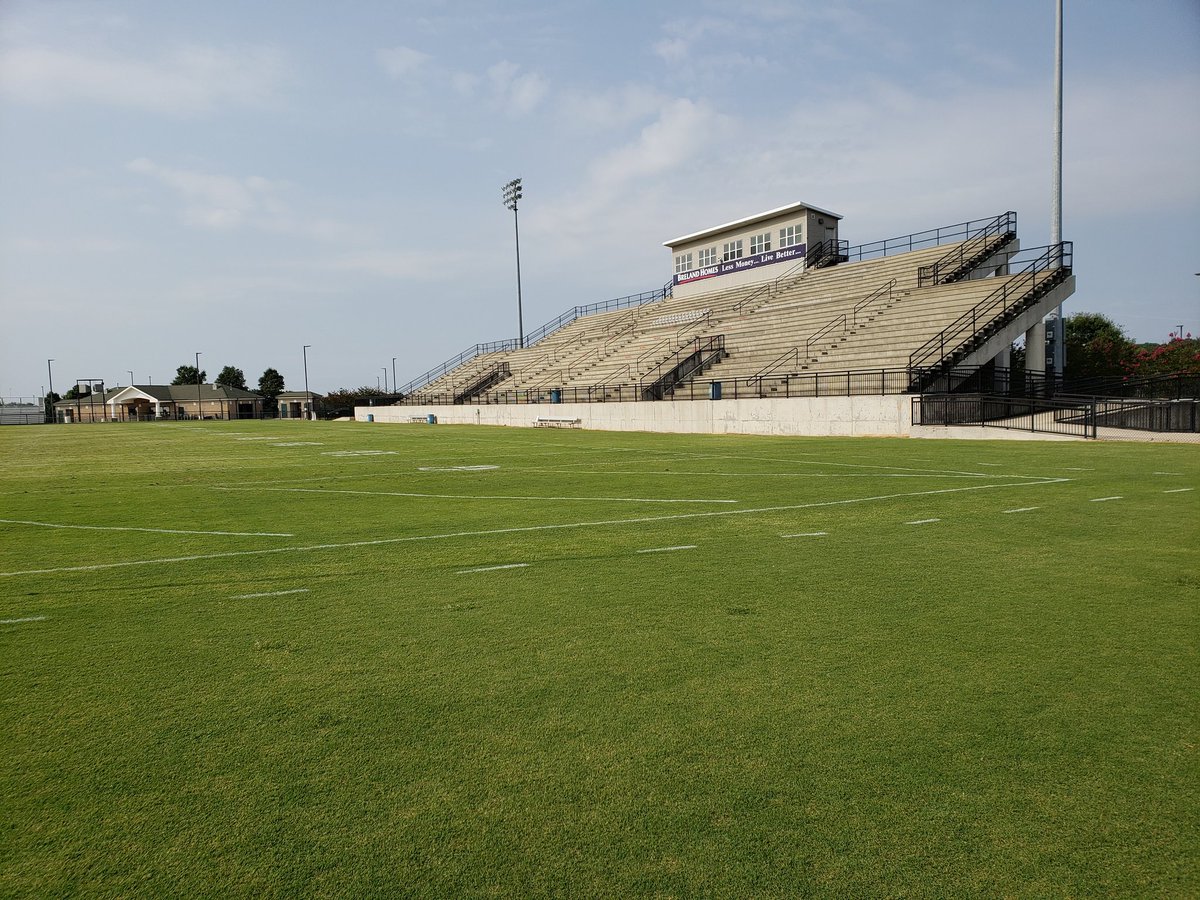 MCS Stadium on Sat morning after Patriot's football thrilling 17-16 win last night.  What do you not see? Any trash, after AFJROTC cadets made quick work of the cleanup. #spotless #mcslearn #afjrotc #excellenceinallwedo