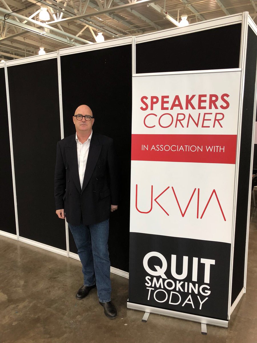 Vaping_Industry's tweet photo. Excited to be at the #londonvapeshow today! Make sure you come and say hi to us at our stand to learn all about what we do! And don’t miss the #SpeakersCorner panel debate between 12-1.30pm with @cjsnowdon @DanielPryorr @Twigolet @Jdunne9407uk #lvs2018 @VapeFindr #vaping #ecigs https://t.co/uUX9IdOVql