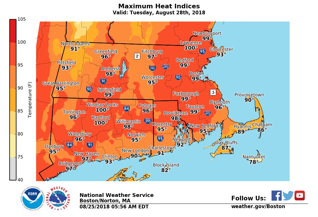 NWS Boston on Twitter &quot;A hazy, hot &amp; humid start to this