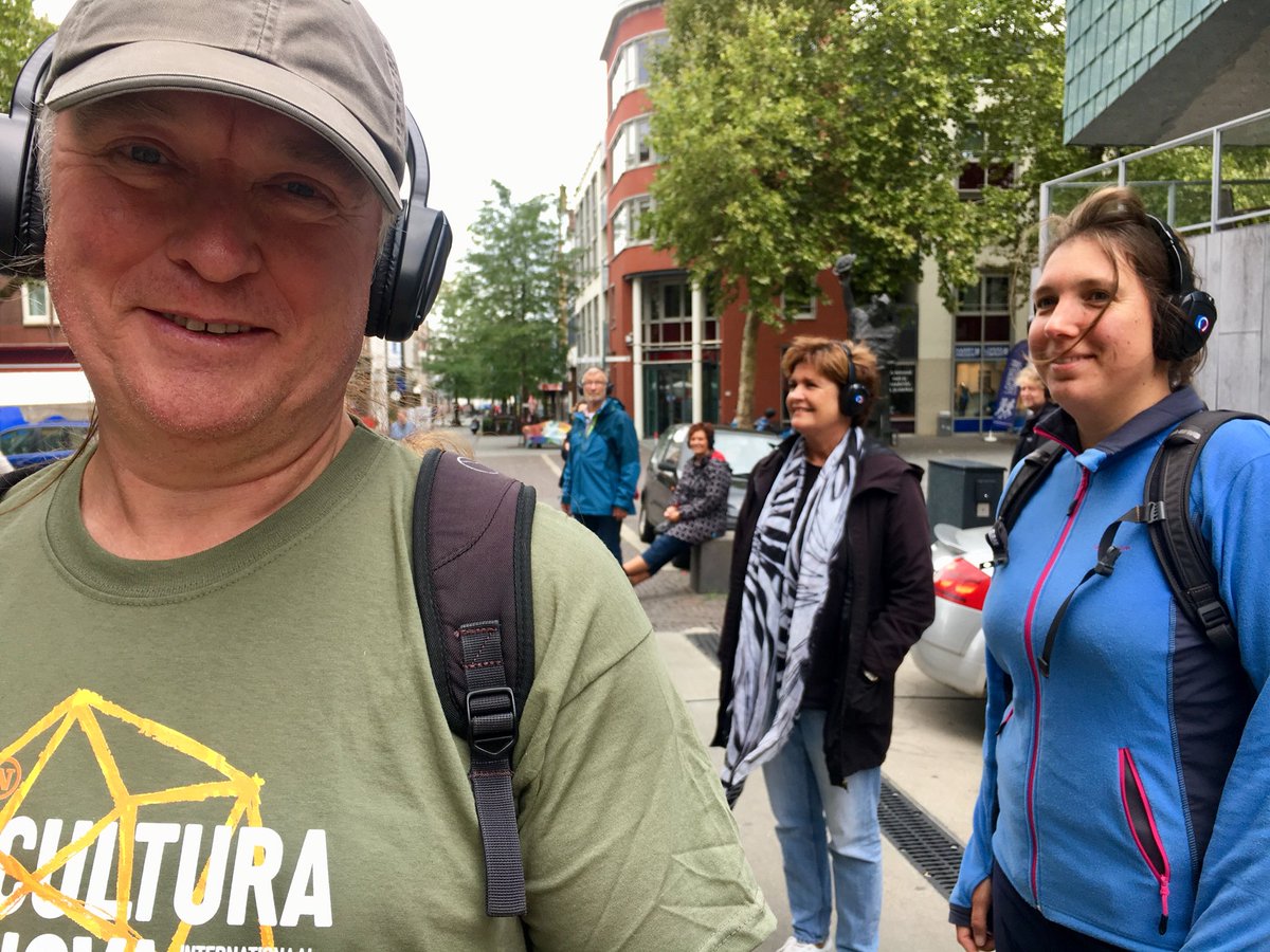 CulturaNova's tweet photo. Mike Kramer met zijn eerste ‘Gehoord - echo’s tussen toen en nu’ onderweg door #Heerlen #cn18. Zie: https://t.co/Xll0FJi86I #culturanova #culturanovafestival #heerlengehoord #mikekramer #michellemaire #hear #geluidswandeling #echostussentoenennu https://t.co/1uJwayiE8y