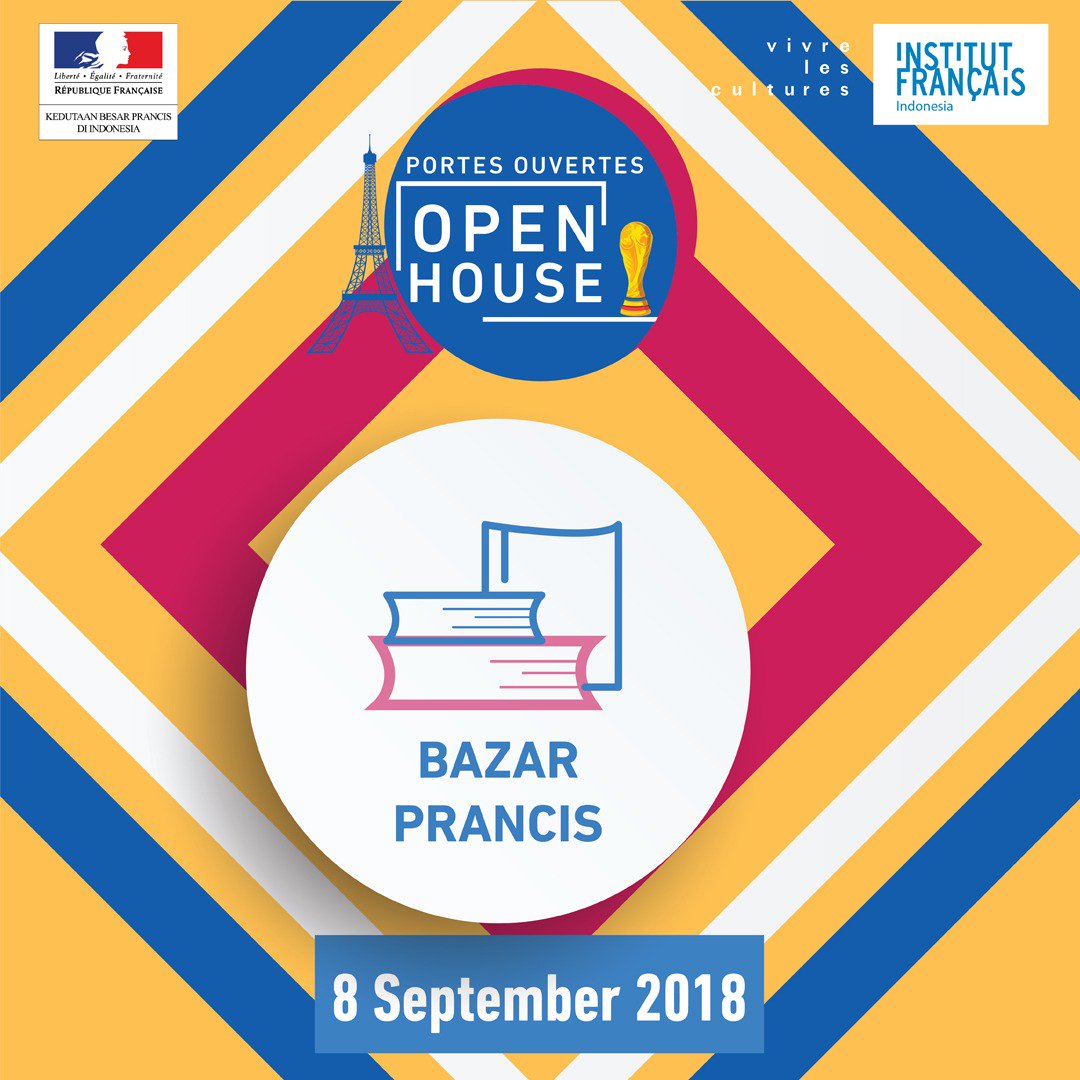 IFI_Indonesia's tweet photo. Persiapkan dirimu untuk berbagai kegiatan #OpenHouseIFI atau #PorteOuverteIFI pada 8 September nanti! Cek laman IFI Wijaya, @IFI_BANDUNG, @IFI_Sby, dan @IFI_Yogyakarta untuk mengetahui program yang tersedia di kota kamu, à bientôt! https://t.co/y8sy5YnfCd