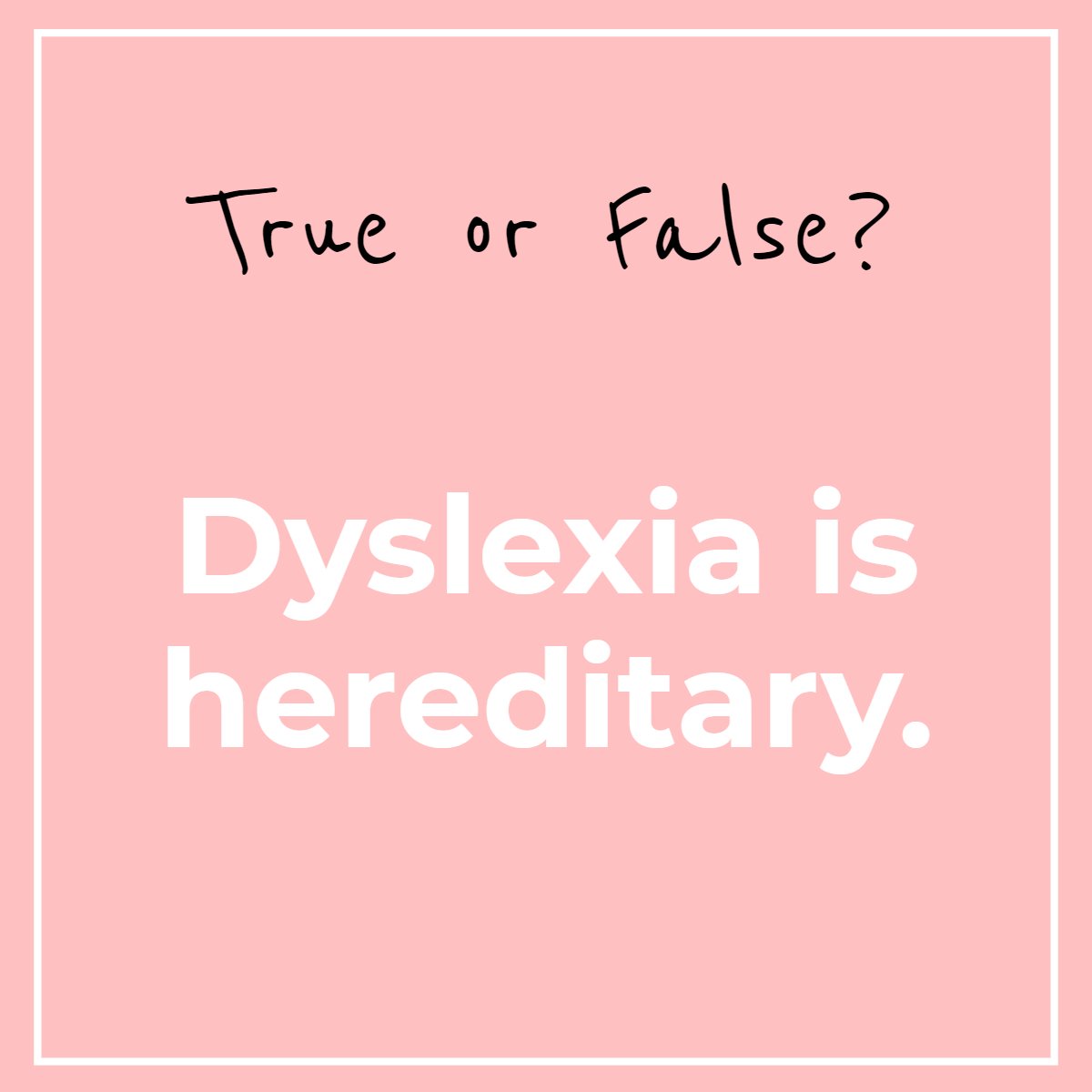 BWASHbooks's tweet photo. Did you know the answer to yesterday's TRUE OR FALSE? The answer was... TRUE! Dyslexia goes hand in hand with a lot of learning disabilities. 
Do you know the answer today? 💖
#SaturdayMorning #Saturday https://t.co/nEDbElIgYc