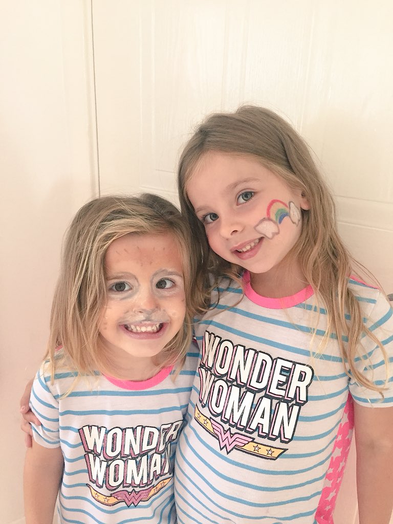 Tinker and Totsy (@tinkerandtotsy) on Twitter photo We are very happy to be back together after Sienna’s holiday with her daddy! To celebrate Mummy painted our faces this morning #sisters #SaturdayMorning #facepainting #happykidshappymum #wonderwomannighties We are very happy to be back together after Sienna’s holiday with her daddy! To celebrate Mummy painted our faces this morning #sisters #SaturdayMorning #facepainting #happykidshappymum #wonderwomannighties