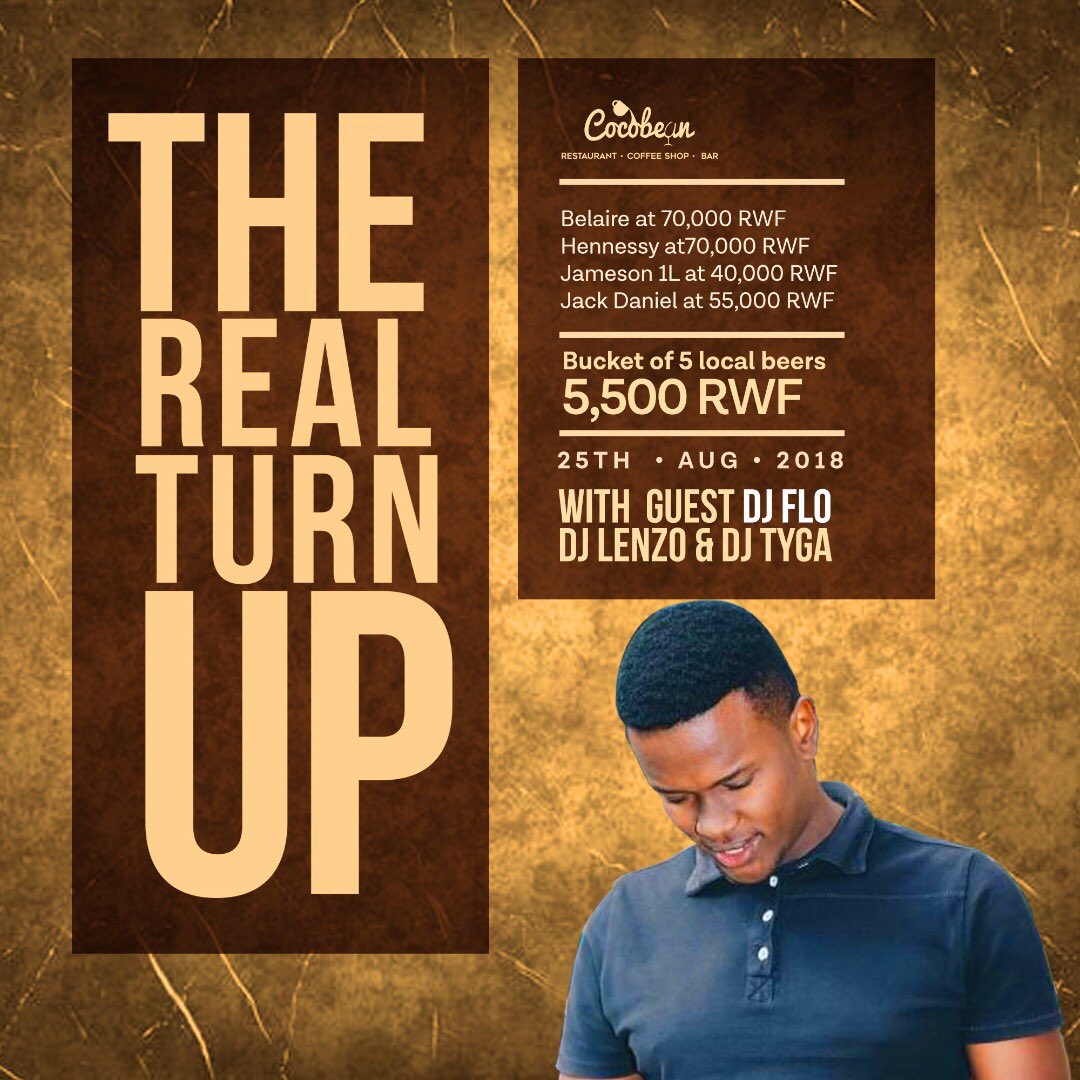 CocobeanKgl's tweet photo. 🔥 Don’t miss the #RealTurnUp tonight with many #promotion✨ Bucket of 5 Local beers at 5,500 Rwf 🍻 &amp; Big Bottles at the best price 🍾 With the best Djs in Kigali:#DjFlo , #DjTyga &amp;  #DjLenzo 🎶
Drinks on promotions 🔥#RwOT https://t.co/iEMGaQMPGI