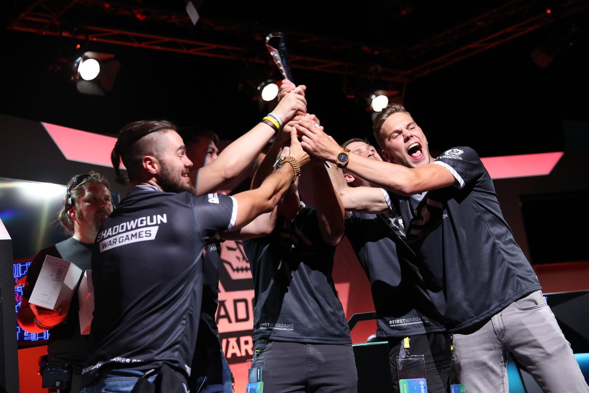 MADFINGERGames's tweet photo. Here are your champions! GG WP Team ESA! @teamesa #ShadowgunLeague #FirstWarGame #gamescom2018 https://t.co/DEAP6rqfbV