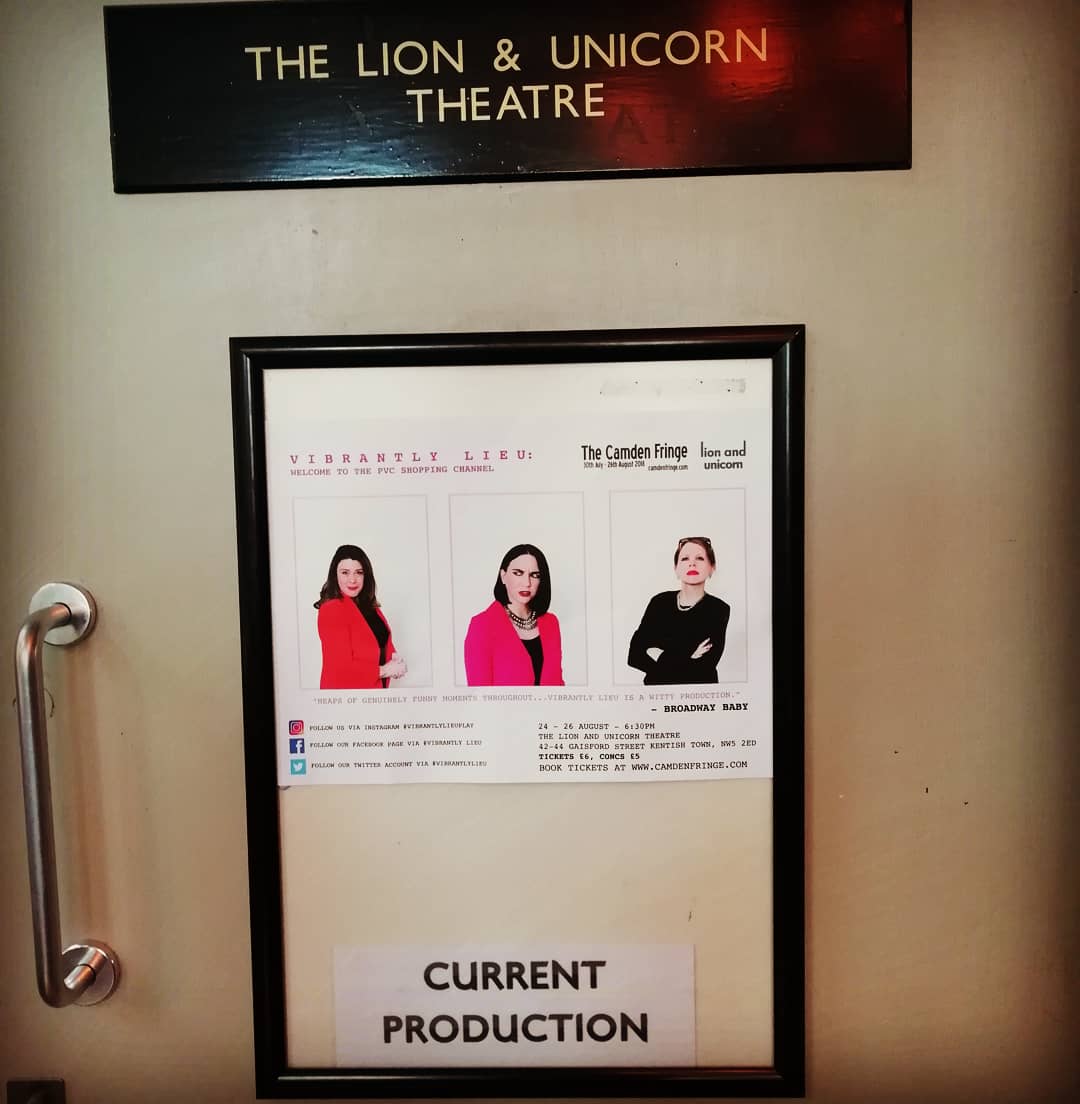 VictoriaEWelsh's tweet photo. Opening night was brill! Huge thanks to our audience, it certainly sounded like you enjoyed yourselves. Tickets available on the door for tonight and tomorrow - £6, 18:30 at @lionandunicorn as part of @CamdenFringe #vibrantlylieu https://t.co/Sqg9rZMm5T