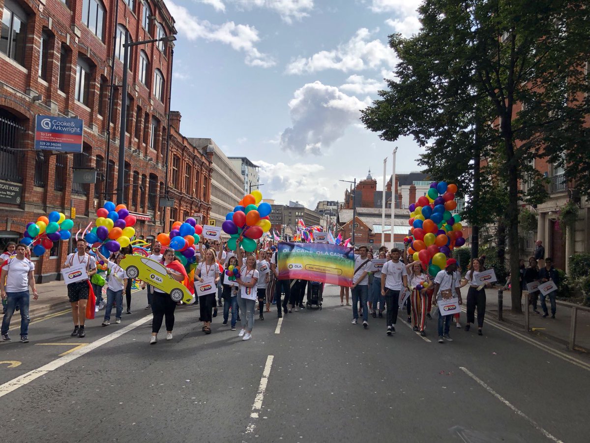 OlainUK's tweet photo. Thanks for having us #PrideCymru  - what a truly magical day to be a part of.  #olainuk has arrived in Wales!!
#ProudToBeMe #olacares 
#freerideforpride See you in 2019!!!! 🏳️‍🌈 https://t.co/uzvZbUk59j