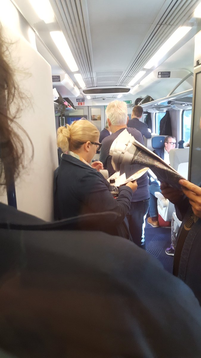 SarahFloMills's tweet image. You know things are bad when people in first class have to stand. Leeds festival, Horse racing in York and it's a bank holiday weekend yet @TPExpressTrains thought it would be a good idea to only have 3 carriages going all the way from Manchester to Newcastle. #Badmanagement