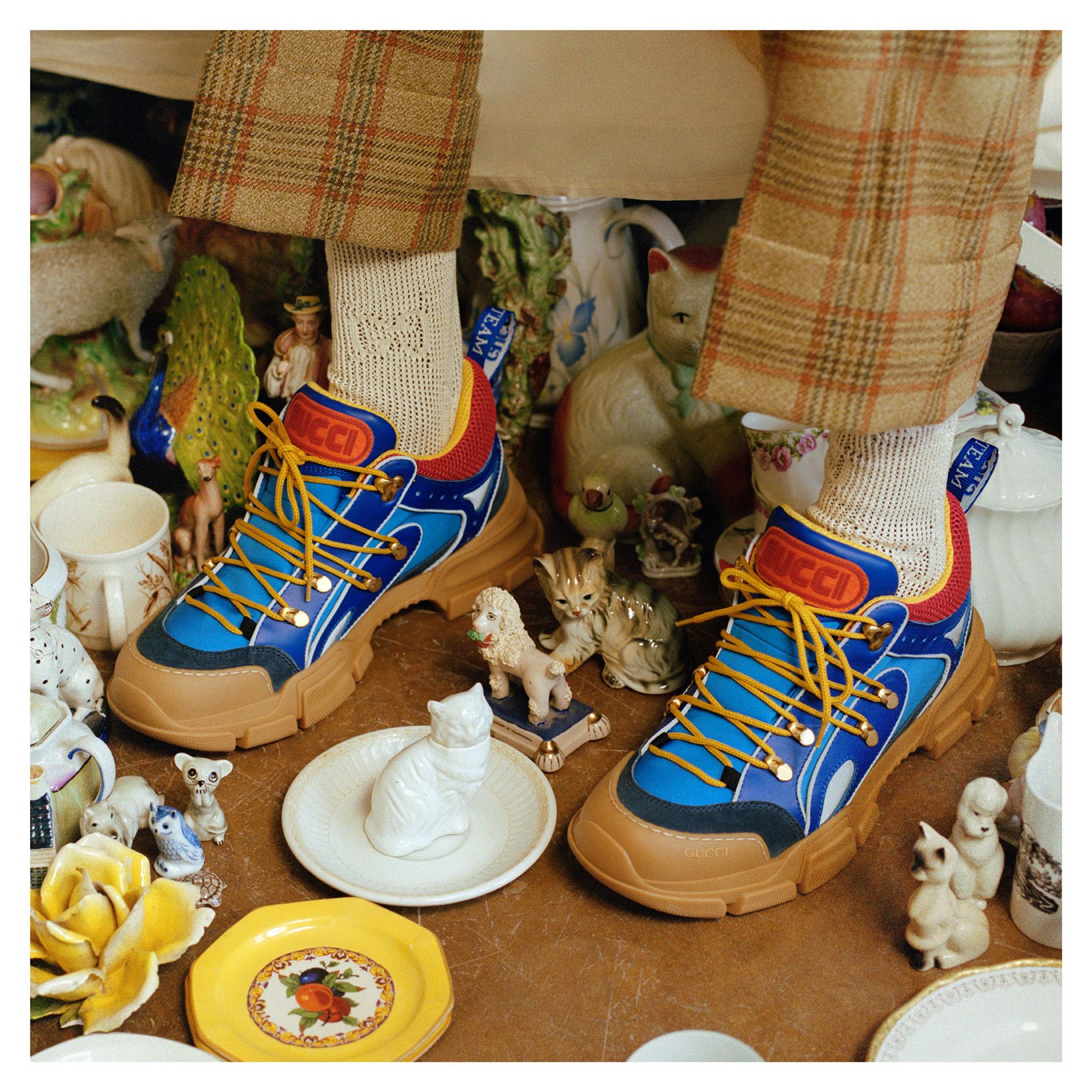 gucci on Twitter: "In blue leather with rubber soles, the #GucciFlashtrek sneaker from #GucciFW18 by #AlessandroMichele. GUCCI / https://t.co/ZxL6UgUrn8" / X