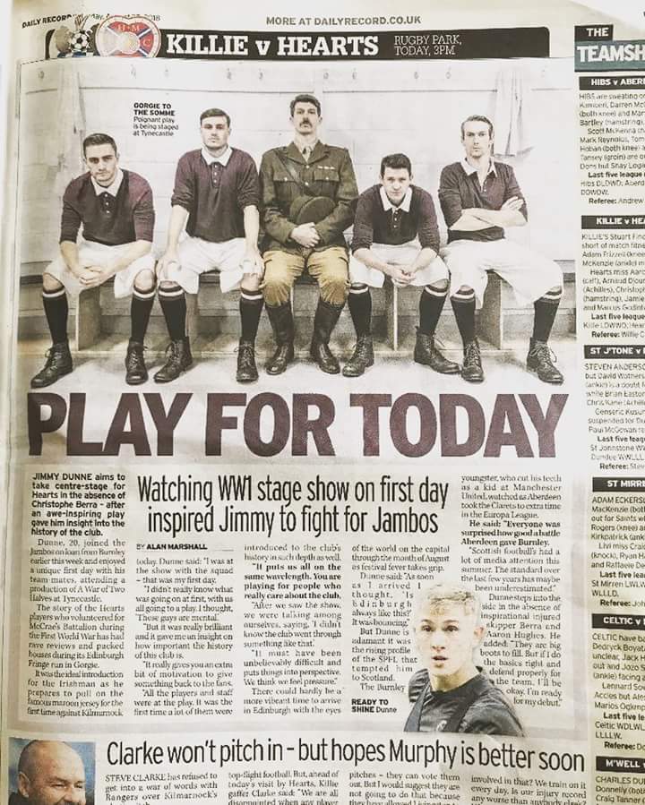 Daily Record today though. No bad furra wee Jambo fringe show
 Yas lads. Mon the @jamtarts. Use our inspirado and get the 3 points. #leagueleaders