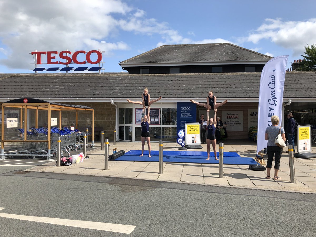 Gymnastics in the sunshine <a href="/IlkleyTesco/">Ilkley Tesco</a> thanks to everyone that has donated so far to help our gymnasts represent Team GB next year! We’re here till 4pm today <a href="/IlkleyChat/">Ilkley Chat</a> #ilkley