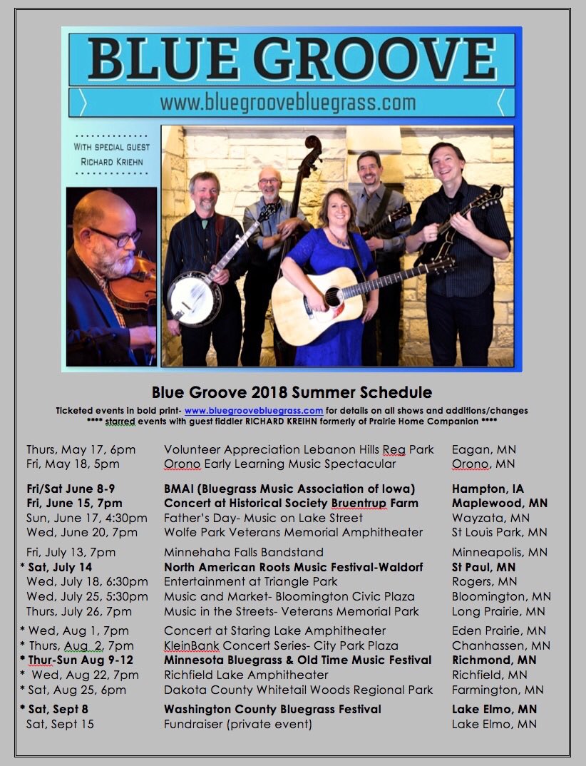 bluegroovegrass's tweet photo. Summer shows! Join us here https://t.co/60p0D9xiwb