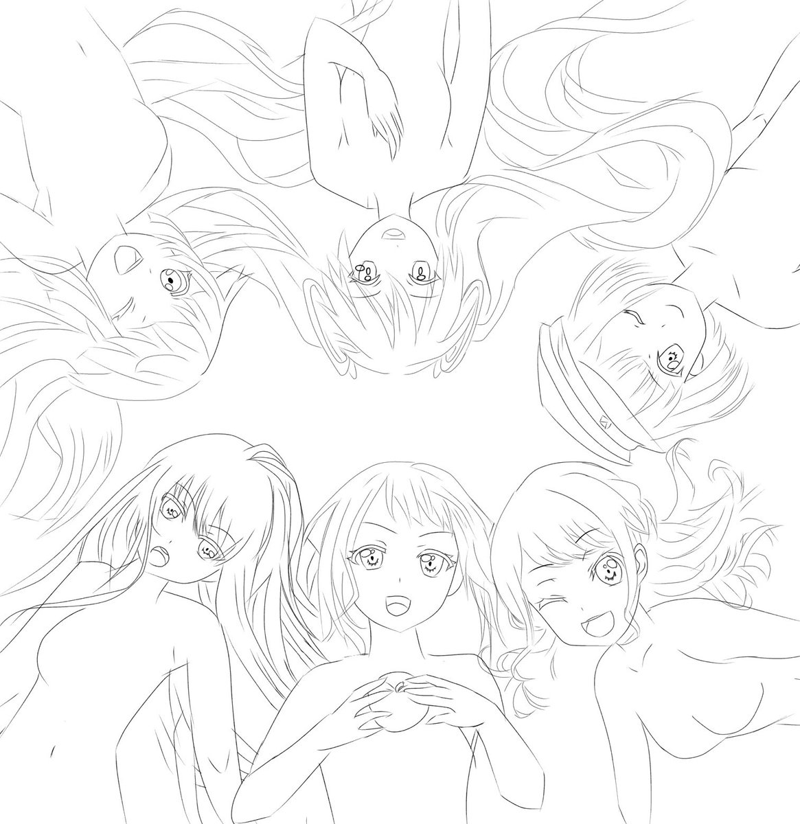 いまバンドリ初音ミクコラボしてるんで描いてみたんですけど下書きの時点でもう死にそうなんですけど笑 