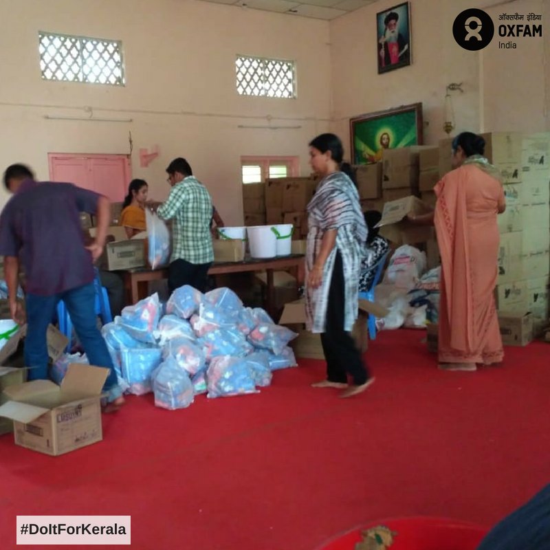 OxfamIndia's tweet photo. Oxfam India responds in Kerala: Shelter and food kit distribution underway in #Wayanad, #Kerala.
#DoItForKerala https://t.co/5VFBbgVvGx