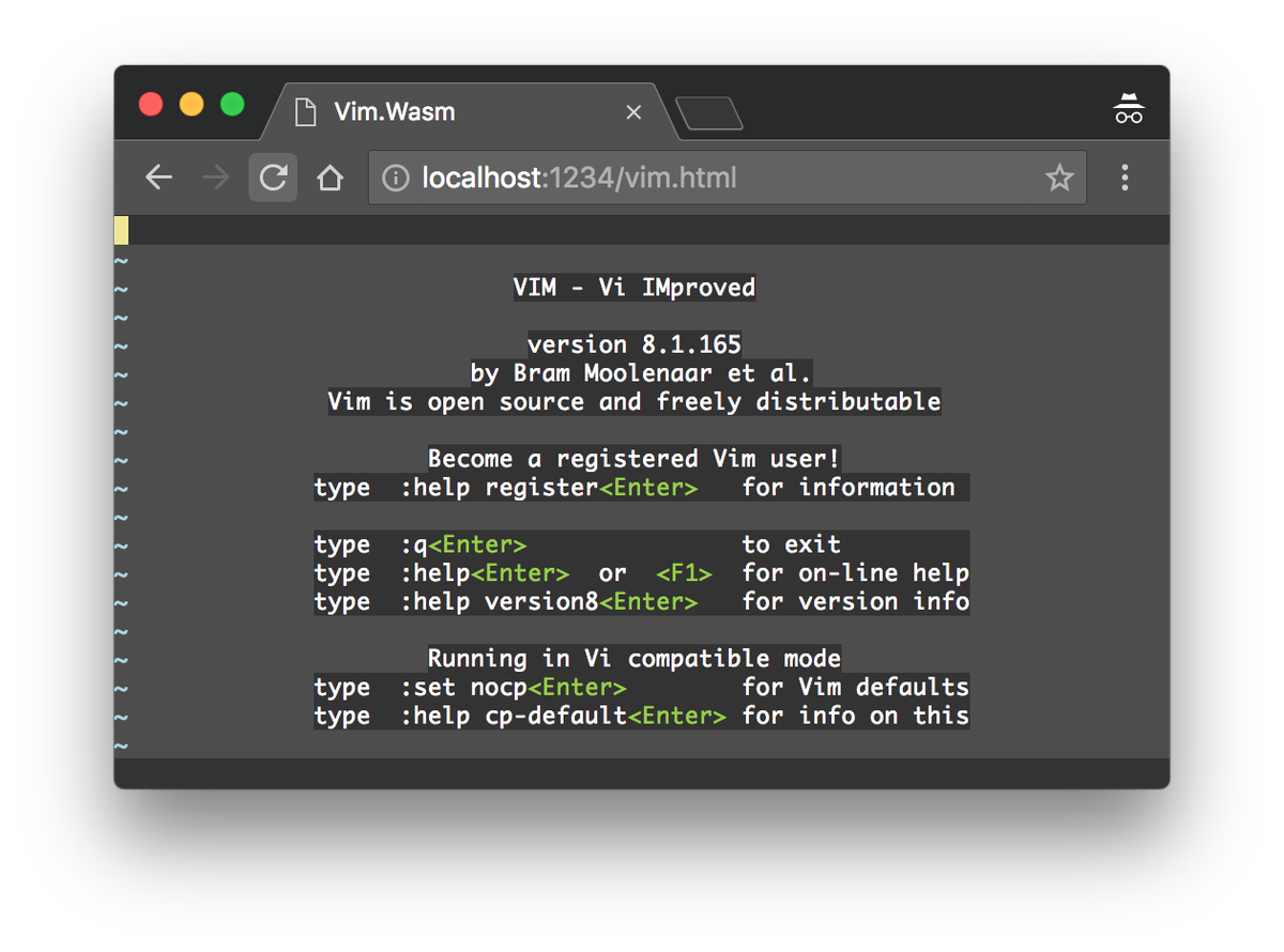 KitPloit's tweet photo. Vim.Wasm - Vim Editor Ported To WebAssembly https://t.co/gyTo2GwlUD #Binary #Distribution #Information #JavaScript #Linux #Mac #Parameter https://t.co/UqUrF6arkx