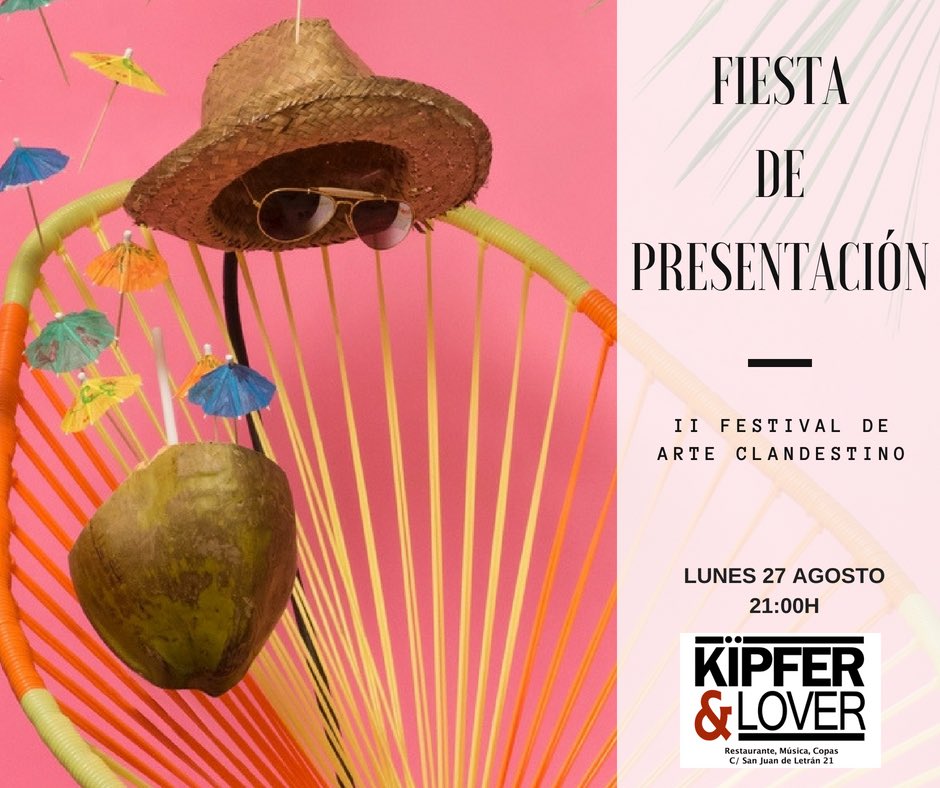 El #lunes arrancamos con nuestra 💥 FIESTA DE PRESENTACIÓN 💥 en <a href="/KipferandLover/">KÏPFER & LOVER</a>.

A partir de las 21:00h tendremos música, diversión, sorteos y muy buen rollo. Así que apúntalo en tu agenda y ve buscando tus gafas de sol 😎 para pasar desapercibido.