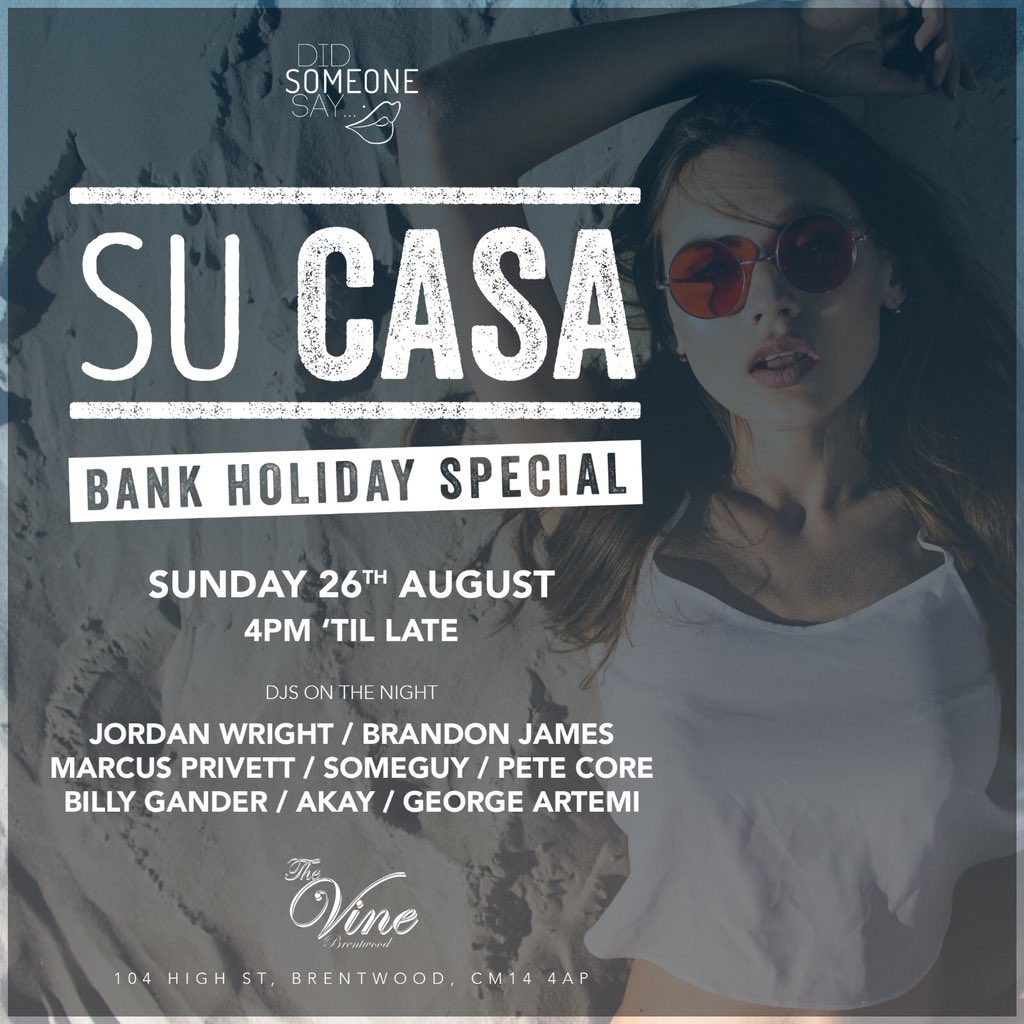 DSSNights's tweet image. Only place to spend your bank holiday Sunday tomorrow @thevinebrentwood - FREE ENTRY ALL NIGHT • ALL TABLES SOLD OUT‼️
