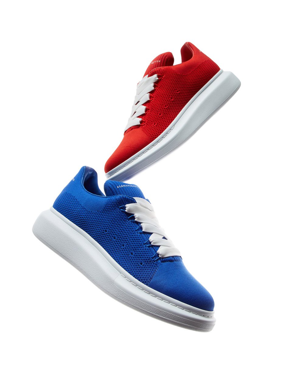 alexander mcqueen knitted wedge sole sneaker