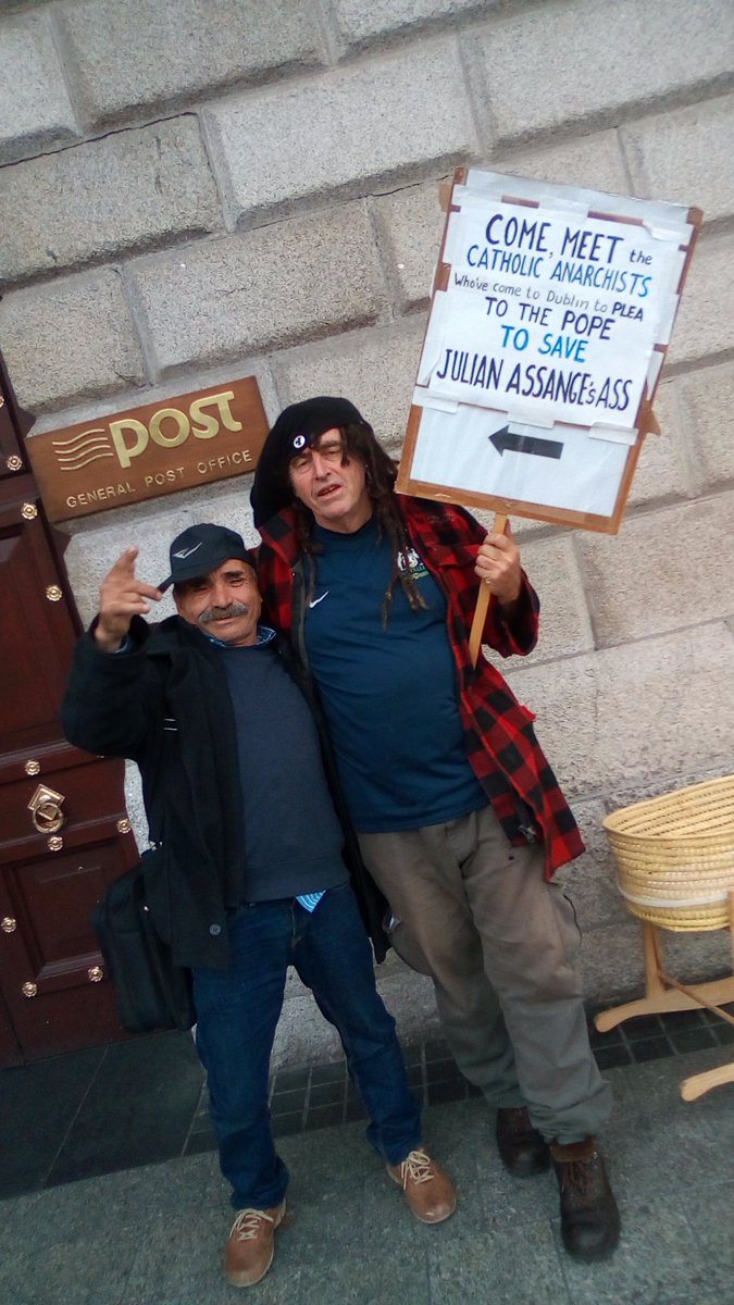 CiaronOReilly's tweet photo. AfricaWorld Newspaper exclusive live stream NOW *Plea for Pope to intervene & accompany Julian Assange to a place of safety SUCCESSFULLY hand delivered to Pope Francis today in #Dublin Live stream now Catholic Anarchist Plea to Pope for Assange on AfricaWorld newspaper NOW https://t.co/mDq4G4kX7g