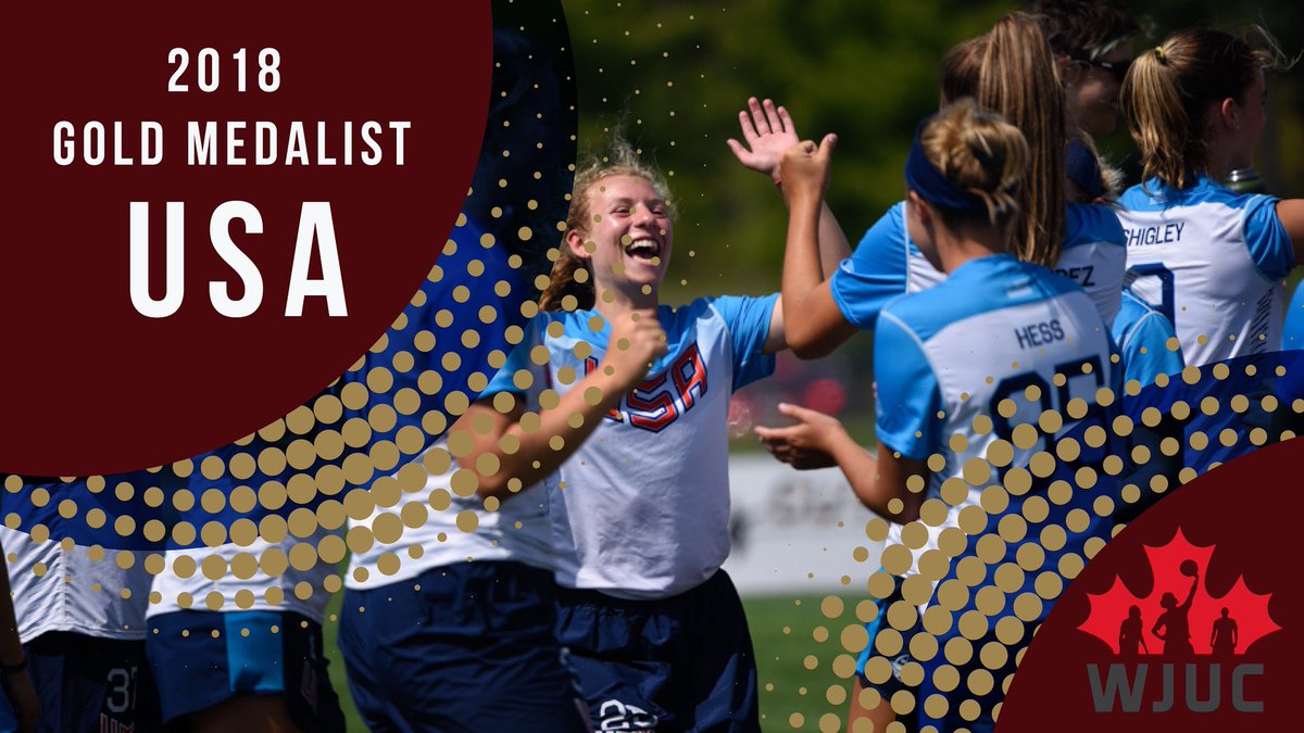 .<a href="/USAUltimateU20/">USAUltimateU20</a> girls take the @WJUC_U20 gold!!!! 🥇Let’s go USA!!!! #USAUltimate #WJUC2018 #ImwiththeNationalTeam