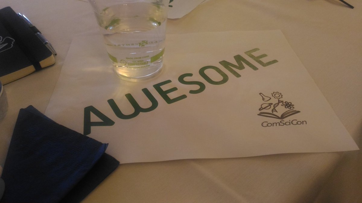 arzUyar's tweet photo. #ComSciConMI18 is an environment friendly awesome conference!!! #madefromcorn #compostable #savetheworld https://t.co/jYCklHqNVX