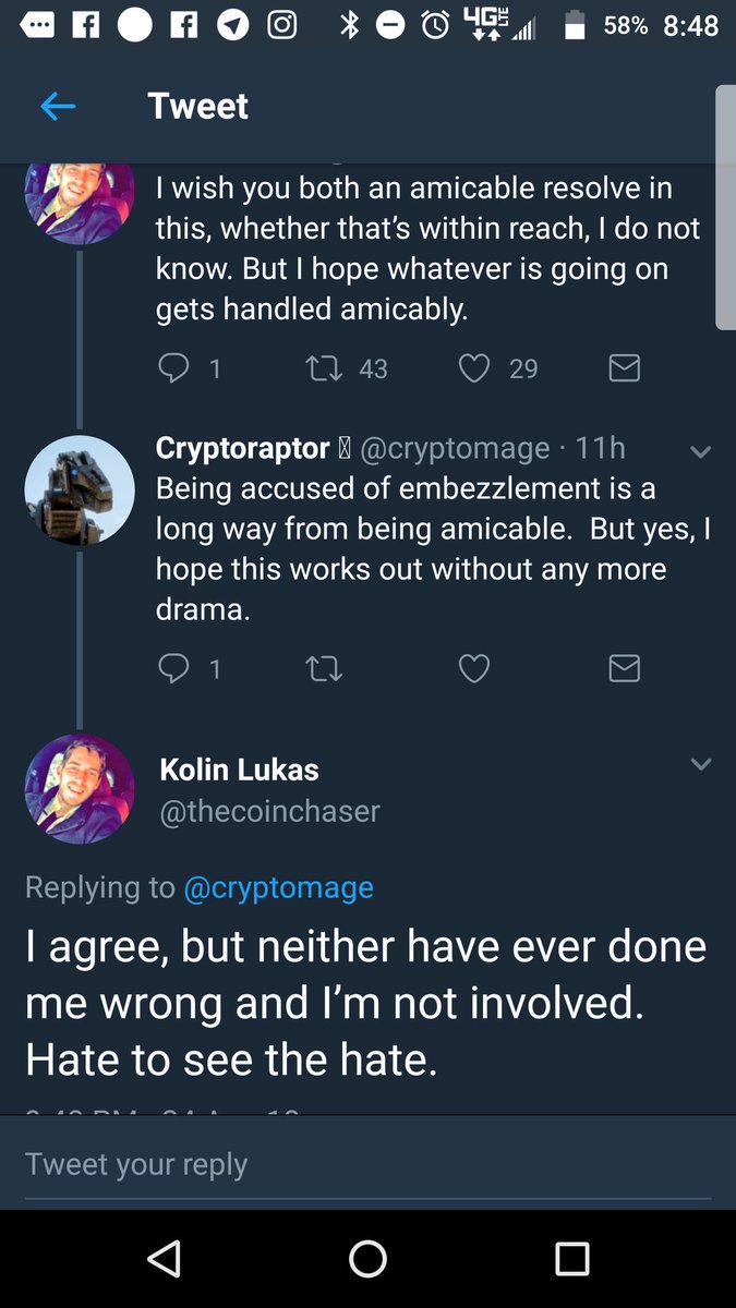 crypthoemaniac's tweet image. You're always bashing "fake trolls" for saying the exact same thing about you, &amp;amp; you fly off your rocker with fake threats of a lawsuit. Yet here you are calling someone out in a "polite" way. What about a post in regards to the 6 figures you stole from me? #coinchaser #fraud