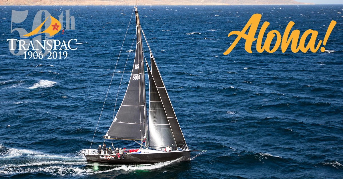 TranspacRace's tweet photo. Aloha to Bob Pethick and his crew onboard the Rogers 46, Bretwalda3.

📷: Sharon Green / @UltimateSailing

#transpac50 #transpac #transpacrace #tpyc #transpacific #hawaiisailing #lasailing #longbeach #sailingcruising #sailboatracing #aloha #regatta #sailors #oceanracing https://t.co/A9VAV3OTiF