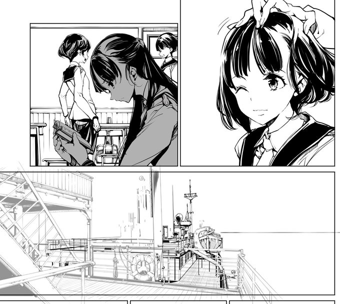 乙姫8話ペン入れ、背景でおもいっきりつまづいてる(※後で消しますん) 