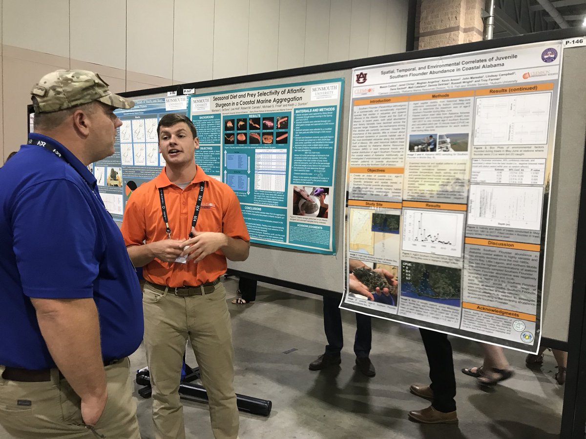 #AFS148 <a href="/AmFisheriesSoc/">American Fisheries Society</a> was another great conf! Nice job by all <a href="/CUFisheriesSoc/">CUFisheriesSociety</a> members who presented, especially Alicia, Jacob, and Mason who presented their <a href="/ciclemson/">Creative Inquiry</a> research projects.