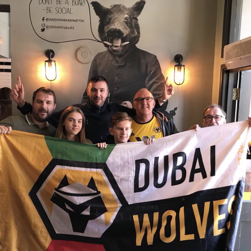 DubaiWolves's tweet photo. π§‘ #hogsheadwolves #dubaiaywe #dubaiontour #π¦πͺπΊ@PaulPri65308585 Weβll keep the gold flag flying high! #wwfc #wolves https://t.co/alCRGx3hXV