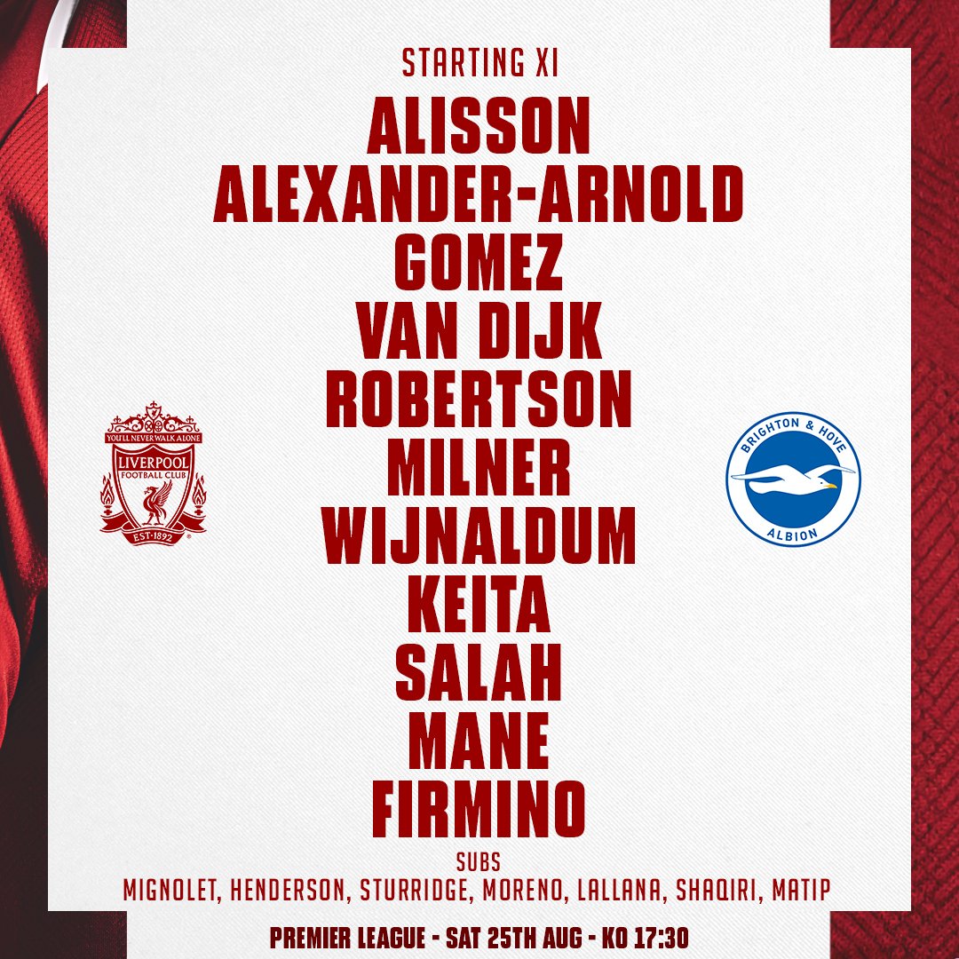 Unchanged for a third consecutive game. 👊 

#LIVBHA