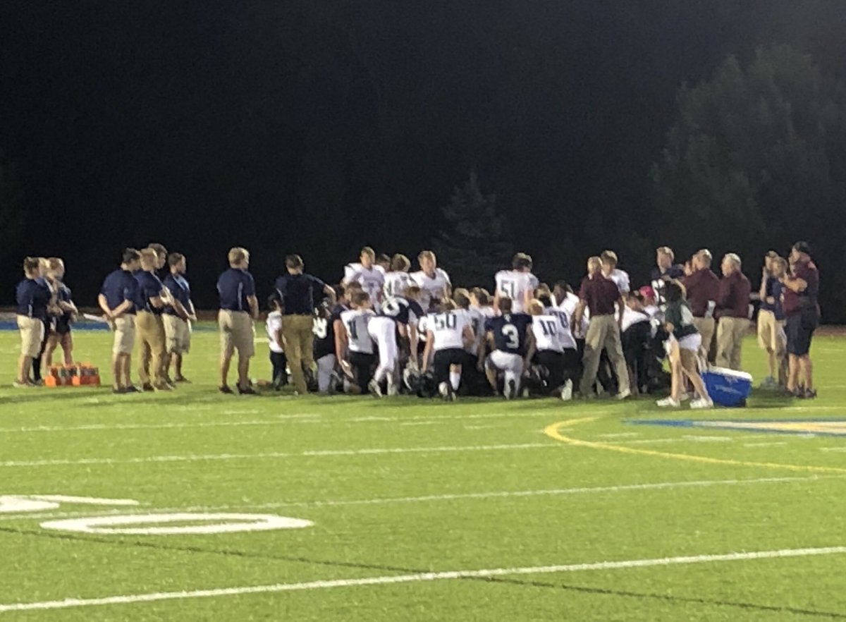 chrisblehman's tweet photo. One of my favorite parts about Caleb participating in Oldenburg Sports is prayer before the event and in last night’s case, both teams meeting together for prayer after the game. Last night the players &amp; coaches made some deposits that will pay dividends the rest of the season. https://t.co/oI0EzS1NCV